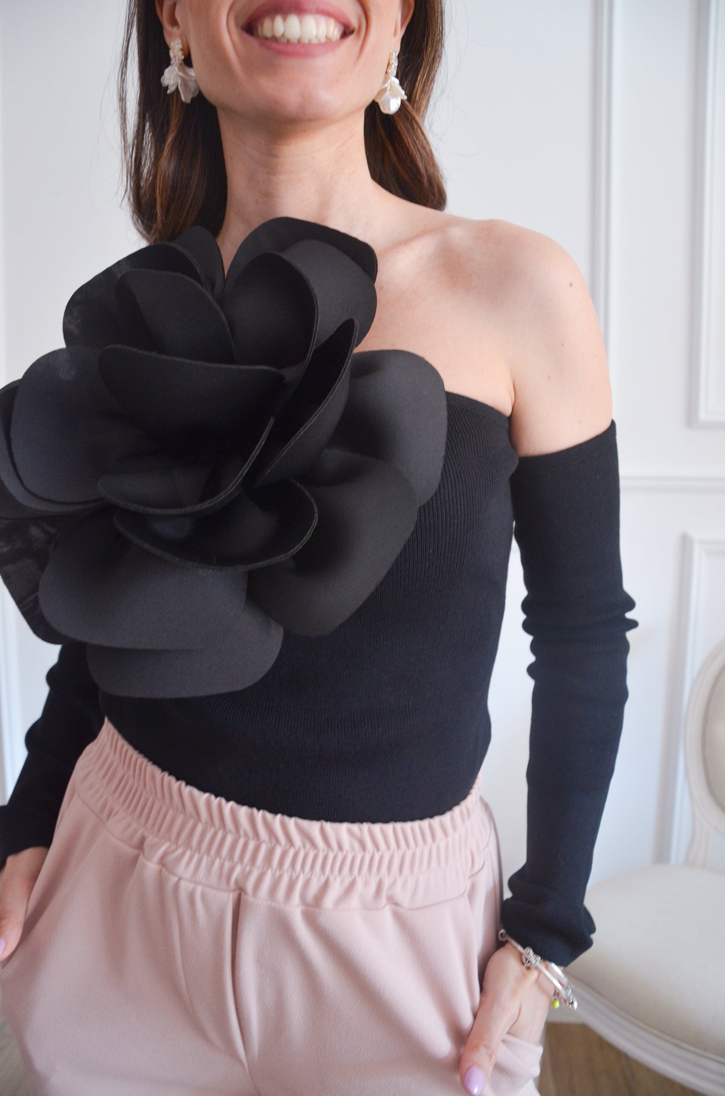 Maglia Fiore Nero