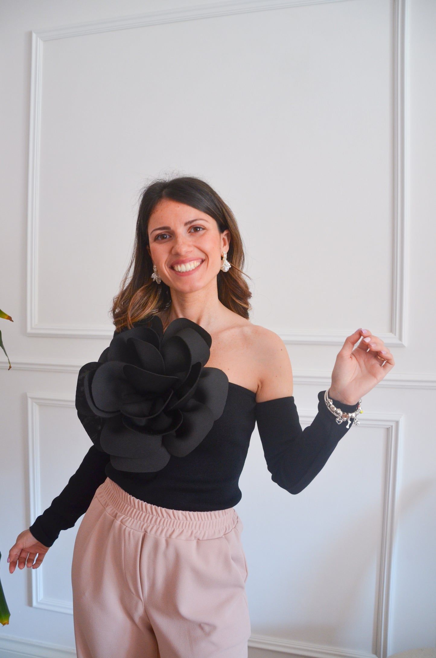 Maglia Fiore Nero