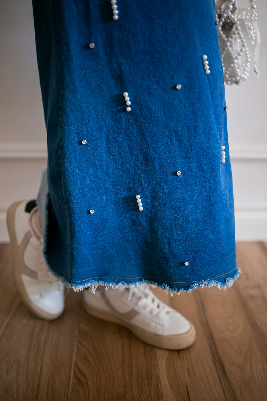 Gonna Denim Perline
